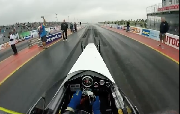 Martin Curbishley driving our Dragster